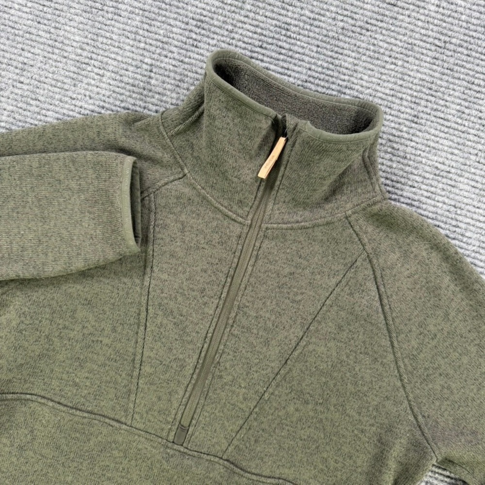 Indyeva Polartec Fleece Pullover 1/4 Zip Jacket Womens Large Olive Green Comfort